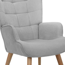 Afton Rubberwood Armchair with Ottoman